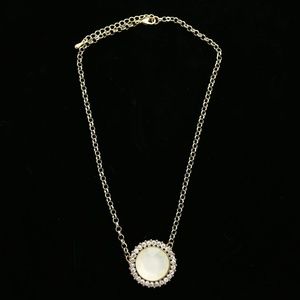 Luxury Crystal Faceted Necklace Gold & White NWOT